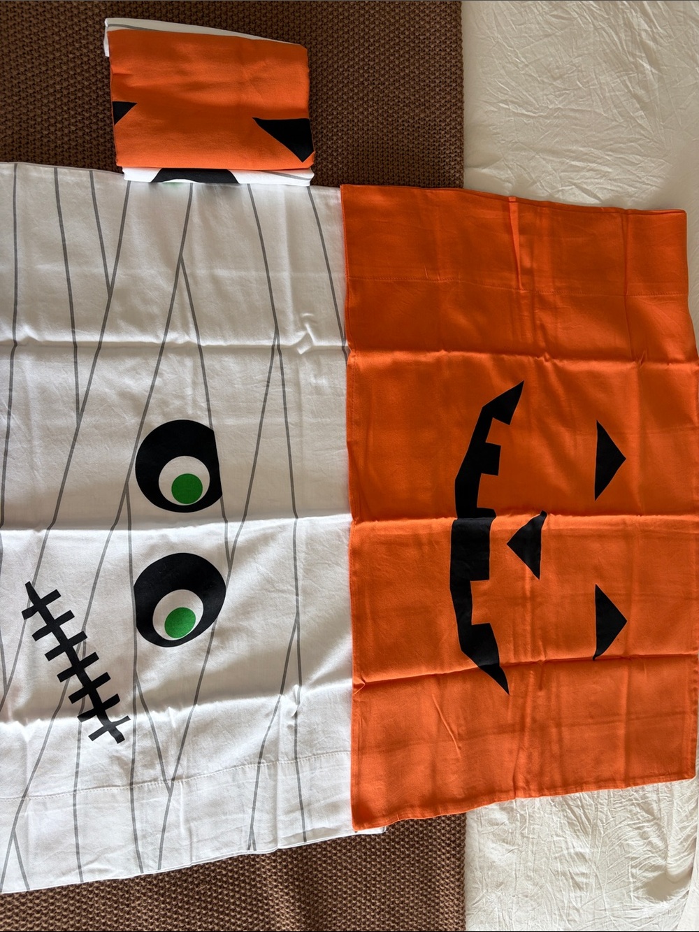 Pillowcase - Halloween Mummy & Pumpkin Costume Set - Orange and White -2 sets